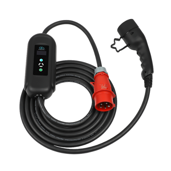 BlackCharge® 3.0 Mobiele EV Krachtstroomlader | Type 2 naar CEE 11 kW – Instelbaar & Weerbestendig – Met LCD-display & Timerfunctie