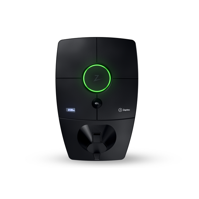 Vooraanzicht Zaptec Pro laadpaal met Type 2 socket