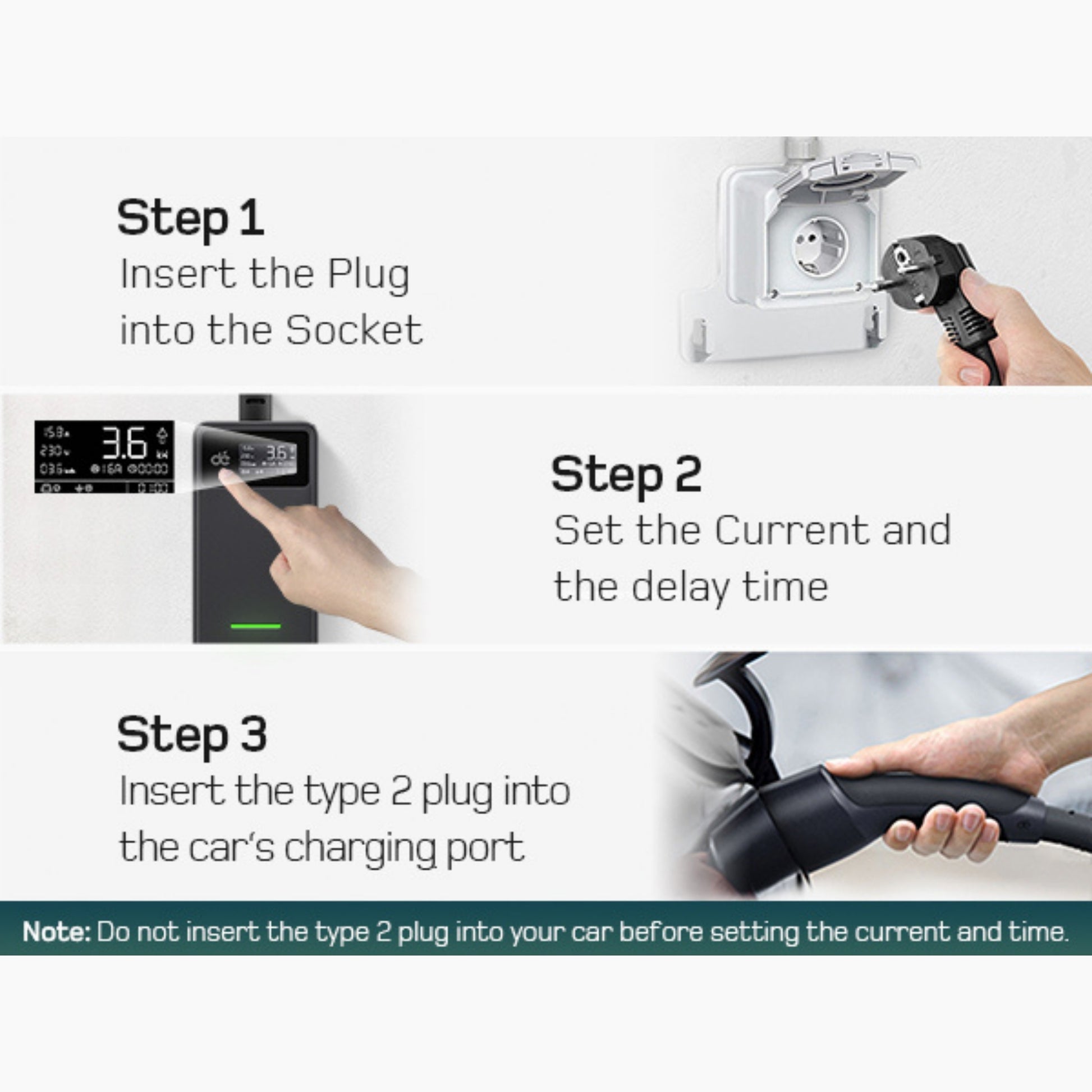 Dé EV Oplader 3.7kW | Schuko | Type 2 | Draagbaar | Instelbaar 6A-16A | 6-25m kabel - BlackCharge 6 meter